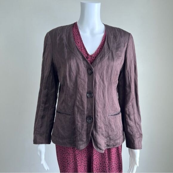 LAFAYETTE 148 Textured Wool Silk Jacket - 8 - Picture 1 of 7